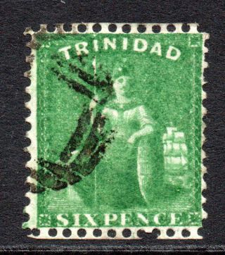 Trinidad 6 Pence Deep Green Stamp C1862 - 63