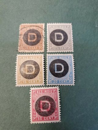 1911 Netherlands Indies Official Stamps Sc 022,  (4) Mhog&used