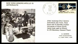 Mayfairstamps Us 1971 York Honors Apollo 15 Astronauts Space York Cover