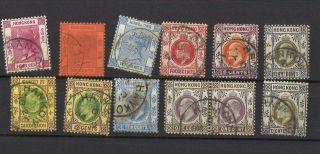 Hong Kong Treaty Ports Hankow 12 Different Qv And Kevii W/ Hankow Cancels
