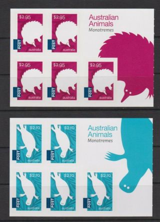 Australia 2016 Australian Animals Int Post $10.  50 & $14.  75 Booklets Mnh Per Scan
