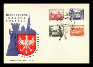 Dr Jim Stamps Historic Towns First Day Issue Combo Poland European Size Cover