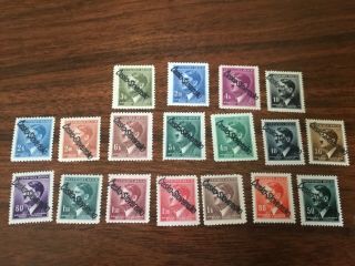 Czechoslovakia Liberation Overprints On Nazi Stamps 1945 Local Czech Overprint
