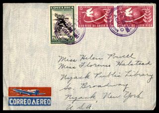 Mayfairstamps 1951 Costa Rica Air Mail To Nyack Ny Cover Wwb_40889
