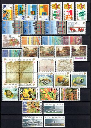 Singapore1988 - 1989 Qeii 10 X Complete Sets Of Mh Stamps Mounted