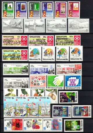 Singapore1984 - 1986 Qeii 10 X Complete Sets Of Mh Stamps Mounted