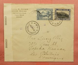 1941 Belgian Congo 142 170 Coquilhatville To Usa Wwii Censor