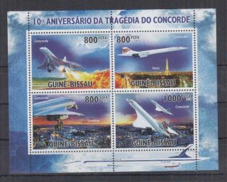 V289.  Guine - Bissau - Mnh - 2010 - Transport - Avation - Planes - Concorde