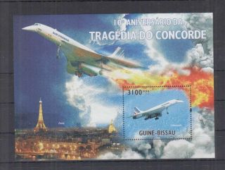 V289.  Guine - Bissau - Mnh - 2010 - Transport - Avation - Planes - Concorde - Bl
