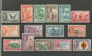 Sarawak George Vi 1938 Fine Set Of 15 Values To $5.  00