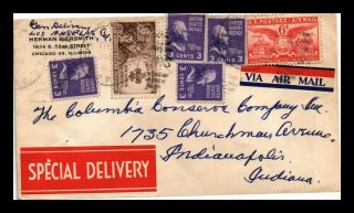 Dr Jim Stamps Us Albuquerque Los Angeles Rpo Air Mail Cover Special Delivery