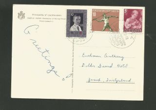 Liechtenstein Post Card To Suisse