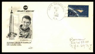 Mayfairstamps Us Fdc 1962 Florida Project Mercury Astronaut Walter Schirra Jr Fi