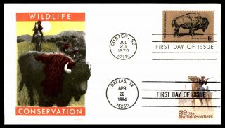Mayfairstamps Us Fdc 1970 South Dakota Wildlife Bison Combo First Day Cover Wwb7