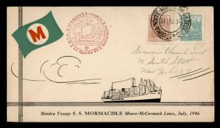 Dr Who 1946 Brazil Ss Mormacisle Ship Maiden Voyage To Ny Usa E46724