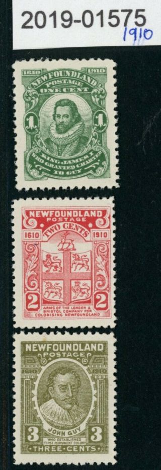 Newfoundland 1910 Stamps - 1,  2,  And 3 Cents (01575)
