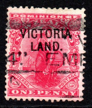 Zealand 1 Penny Victoria Land Stamp