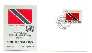United Nations 357 Flag Series 1981 Trinidad And Tobago Artmaster Fdc