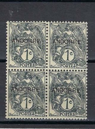 Andorra 1931 Sc 1 French Administration 1c Andorre Block 4 Mnh