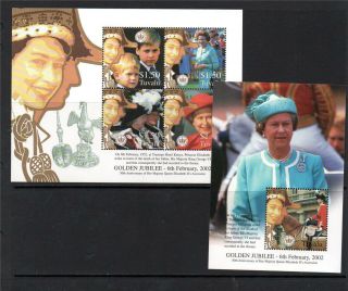 Tuvalu Mnh 2002 Sg1048 - 1051 & Ms1052 Royal Golden Jubilee Stamps & M/s