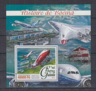 R930.  Guinee - Mnh - 2016 - Transport - Aviation - Planes - Boeing - Bl