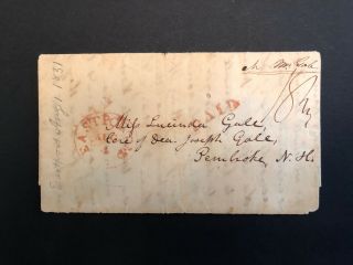 Eastport,  Maine,  1831 Stampless Folded Letter,  18 3/4,  Interesting