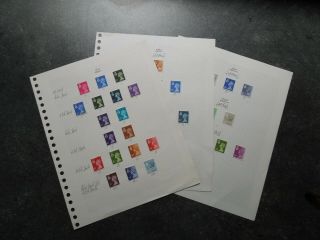 Gb 1971 - 84 Northern Ireland 3 Album Sheets Of Decimal Machin Mm Stamps