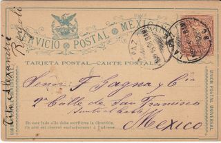 Mexico Postal Stationary 1898 3 Cent Mulita Card From La Paz,  Bc Scarce