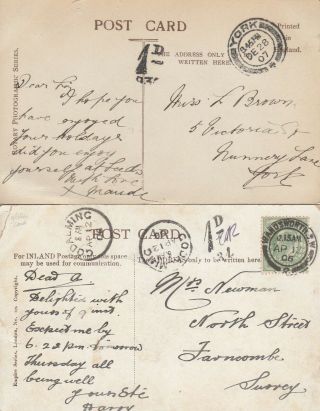 Ee4533 Twelve Postage Due Various Marks Unpaid Postcards 1903 - 1912