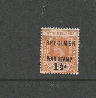 Cayman Islands 1919/20 War Tax 1 1/2d On 2 1/2d Orange Opt Specimen,  Mm Sg 59s