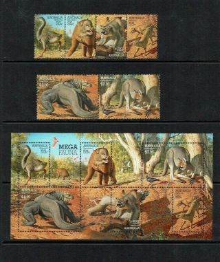 Australia: 2008,  Stamp Collecting Month,  Megafauna Of Australia,  Mnh Set,  M/s