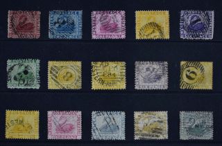 Western Australia,  33 Early Stamps For Identification, .