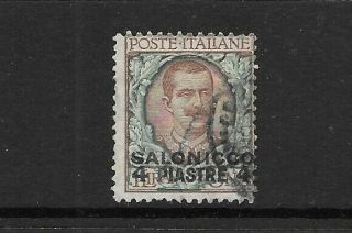 Italian Post Offices In Turkey.  Levant.  Salonica.  4pi On 1l.