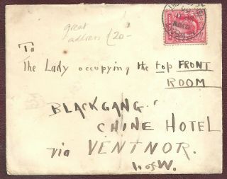 Great Address On 1901 Cover Ventnor/shorwell Isle Of Wight