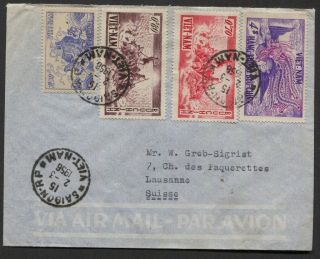 Viet Nam Sc 29 - 31,  C10 On Airmail Cover To Lusanne Switzerland