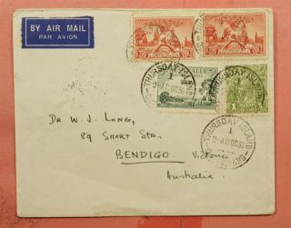 1936 Australia Thursday Island Cancel Airmail To Bendigo
