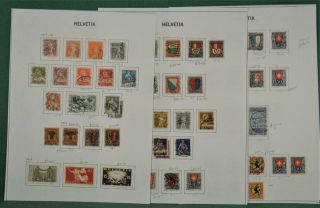 Switzerland Stamps 1917 - 1930 Good Selection On 6 Pages (a148)