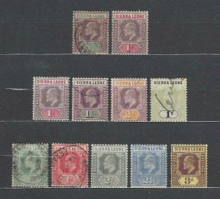 Sierra Leone 1903 - 10 Sc 64//95 Edward Vii Definitives Mh $48.  05