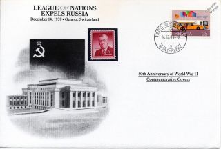 Wwii 1939 League Of Nations Expels Russia Stamp Cover (switzerland/danbury)
