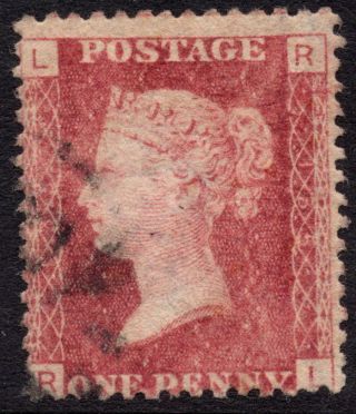 Gb Qv 1858 1d Penny Red Sg 43 Plate 135 Letters Rl Good