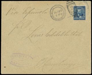 " Mil Sta No 4 W.  D.  C,  San Juan Porto Rico " 1898 Duplex Us 5¢ 281 To Germany