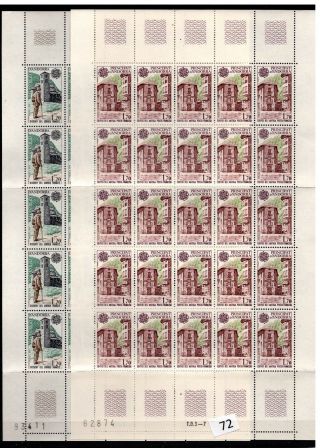 // 25x French Andorra - Mnh - Europa Cept 1979 - Folded Sheets - Architecture