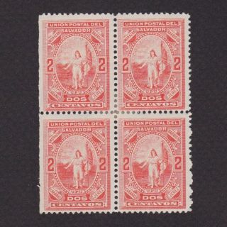 El Salvador 1889,  Sc 22,  Block Of 4,  Mh