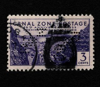 Opc 1939 Canal Zone 3c 122 Pacific Steam Navigation Co.  Perfin " Psn "