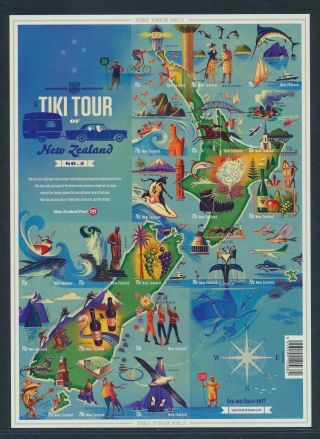 Zealand 2012 Tiki Tour Of Nz Imperf Sheet Vf Nh