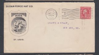 Usa 1915 Sloan - Force Thoroughbred Hats Advertising Cover St Louis Missouri