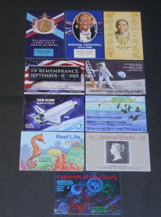 Marshall Islands 10 Different Commemorative Booklets Vf Nh Face Value $41.  18