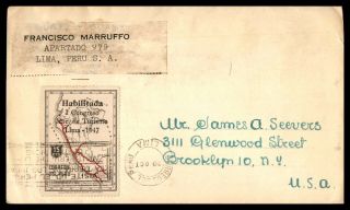 Mayfairstamps Peru 1947 Lima To Brooklyn York Cover Wwb29271
