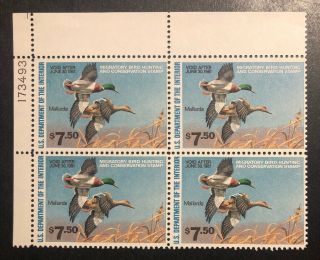 Tdstamps: Us Federal Duck Stamps Scott Rw47 Nh Og P Block Of 4