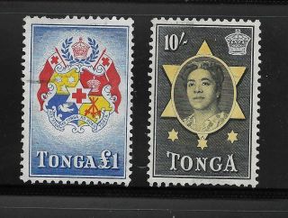1953 Tonga Stamps 10s & £1 B
